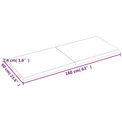 Ripiano Muro Marrone 160x60x (2-4) cm Massello Rovere Trattato - Foto 2