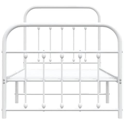 Giroletto Con Testiera E Pediera Metallo Bianco 90x190 Cm - Foto 8