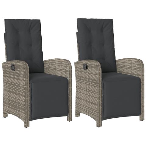 Sedie Da Giardino Reclinabili 2 Pz Con Poggiapiedi Polyrattan - Foto 2