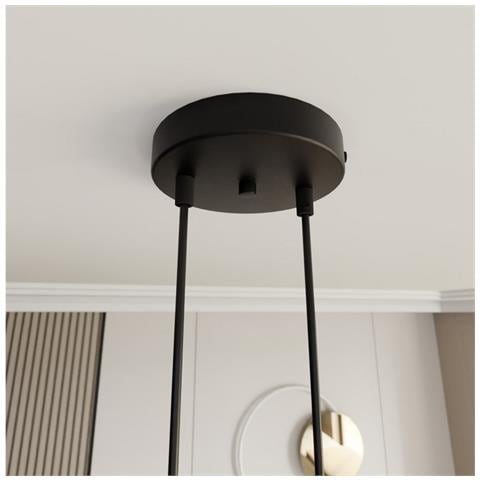 Lampada A Soffitto Halo - Nero - Acciaio Verniciato A Polvere - 60x20x60 Cm - Foto 8