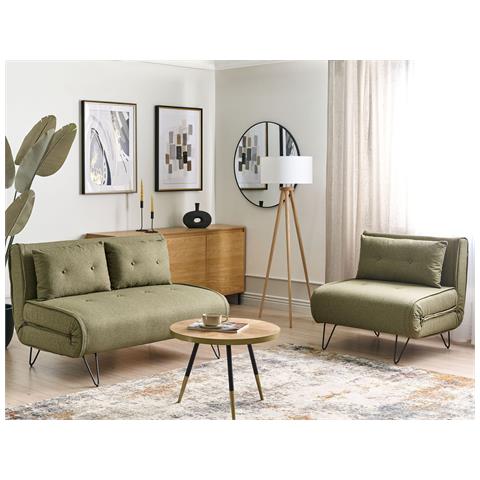 Set Da Salotto 3 Posti Vestfold Tessuto Verde Oliva - Foto 1