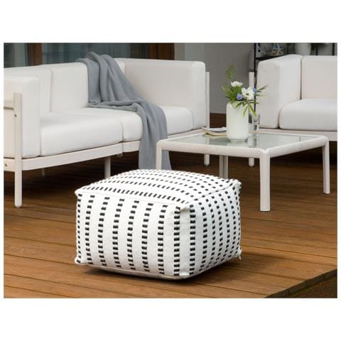 Pouf Gajan Tessuto Bianco - Foto 1