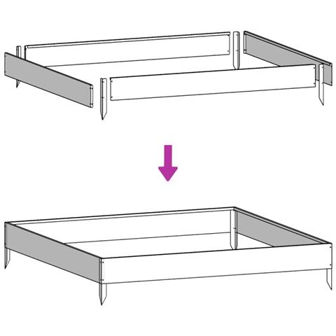 Fioriera Rialzata Giardino Verde Oliva 100x100x26 cm Acciaio - Foto 10