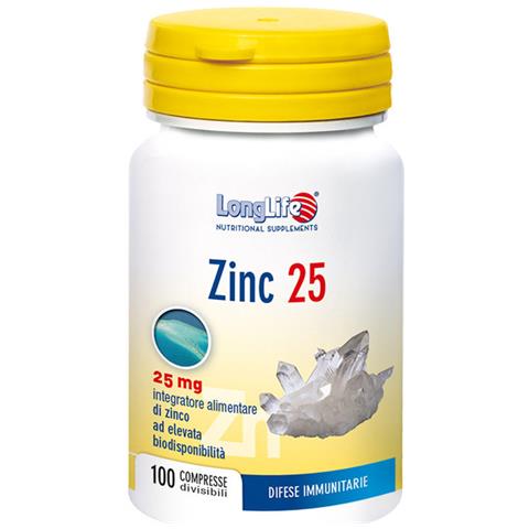 Longlife Zinc 25mg 100cpr - Foto 1