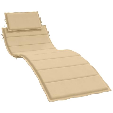 Cuscino Per Lettino Prendisole Beige Mélange 186x58x3cm Tessuto - Foto 2
