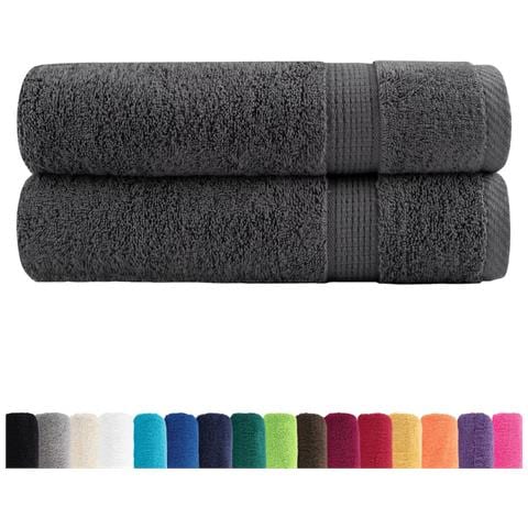 Asciugamani Doccia Solund 2 Pz Antracite 70x140 Cm 600gsm - Foto 2