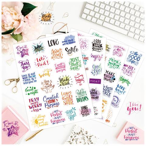 Adesivi Trasparenti Con Citazioni Scritte A Mano Ispiratrici Modello 1 - Foto 2