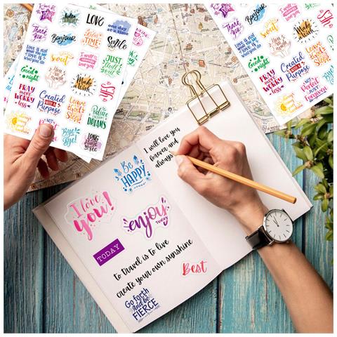 Adesivi Trasparenti Con Citazioni Scritte A Mano Ispiratrici Modello 1 - Foto 3