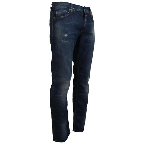 Jeans Casual Denim Da Uomo Dal Taglio Dritto Cotone Lavato Blu - It... - Foto 2