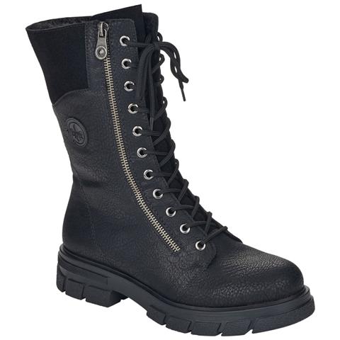 Black Casual Closed Ladies Mid Height Boots Stivaletti Pelle Sintetica Scarpe Donna Nero Eu 38, Z9131-00 - Foto 1