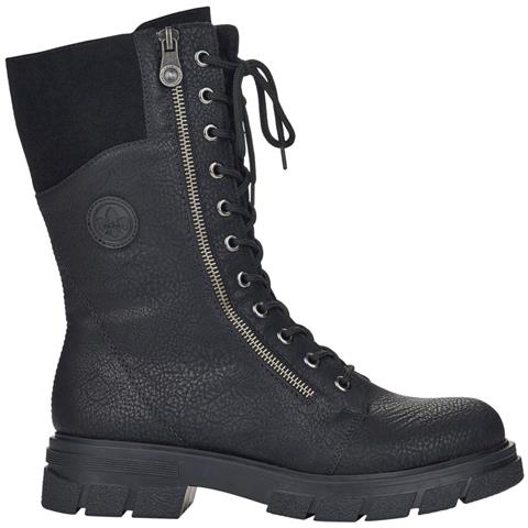 Black Casual Closed Ladies Mid Height Boots Stivaletti Pelle Sintetica Scarpe Donna Nero Eu 38, Z9131-00 - Foto 2