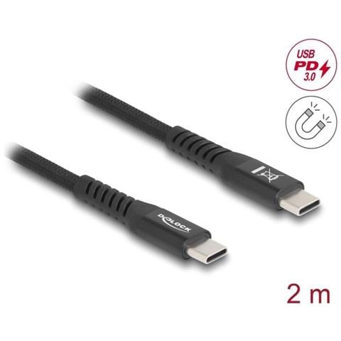 Usb 2.0 Kabel Usb Type-c™ Stecker Zu Stecker Mit Magnetischer Textilummantelung Pd 3.0 60 W 2 M (81120) - Foto 1