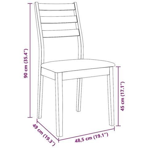 Sedie da Pranzo con Cuscini 2 pz Bianco Legno Massello di Hevea - Foto 10