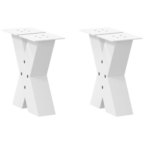Gambe Tavolino Da Caffè A X 2 Pz Bianco 40x(30-31)cm In Acciaio - Foto 1