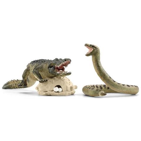 Cofanetto Duel Aligator /anaconda, Figurine Di Animali Selvatici, 42559 Wild Life, Per Bambini Dai 3 Anni - Foto 1
