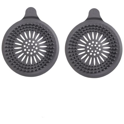 Set Da 2 Acchiappa Capelli In Silicone Per Scarico, Copertura Per Scarico Doccia Per Vasca Da Bagno Grey - Foto 7