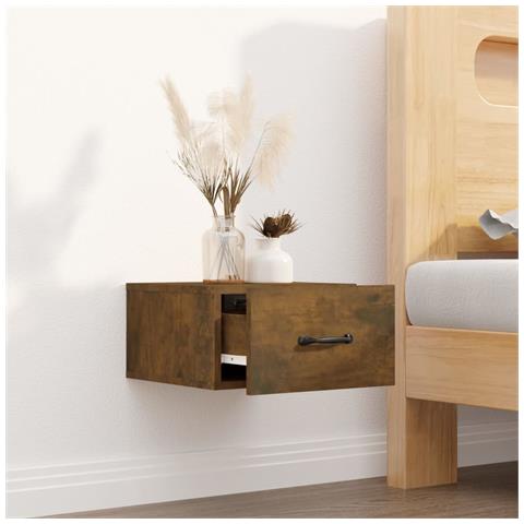 Lusso Casadino -  Comodino A Muro Rovere Fumo 35x35x20 Cm - Foto 2