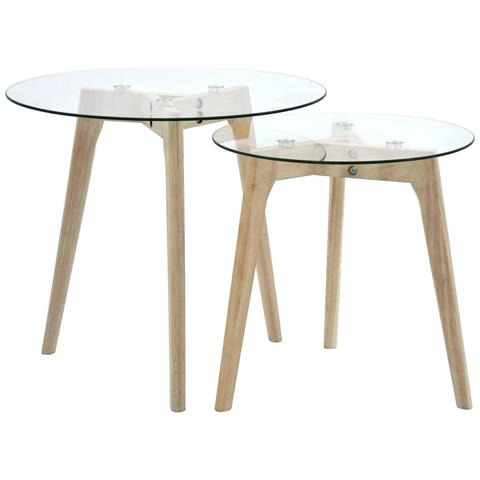 Set Di Tavolini Da Salotto 2 Pz In Vetro Temperato - Foto 2