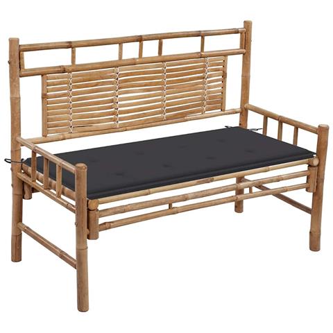 Lusso Casadino -  Panca Da Giardino Con Cuscino 120 Cm In Bambù - Foto 2