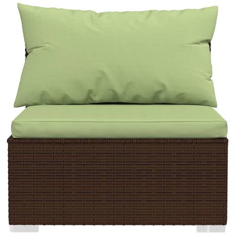 Set Divani Da Giardino 6 Pz Con Cuscini In Polyrattan Marrone - Foto 2