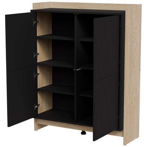 Cassettiera PORTO 100x38x130 rovere /nero - Foto 2