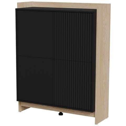Cassettiera PORTO 100x38x130 rovere /nero - Foto 1
