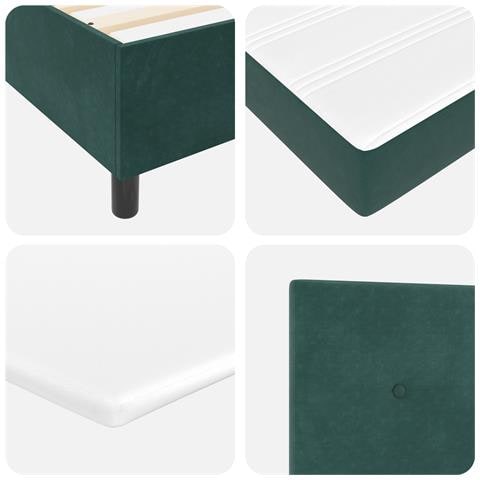Letto con Rete a Molle e Materasso Verde Scuro 160x200 cm Velluto - Foto 9