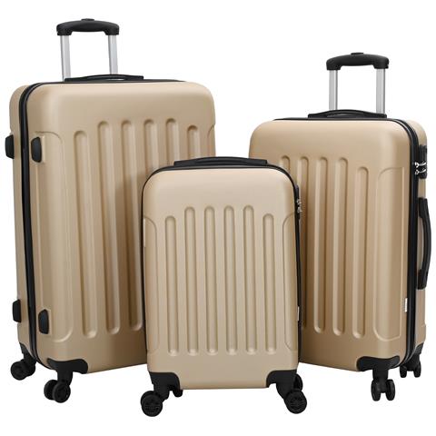 Set di valigie 3 pcs Valigia rigida Champagne 20'' 24'' 28'' ABS - Foto 1