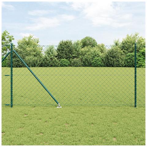 Recinzione in rete metallica con 13 picchetti 1x25 m Acciaio zincato - Foto 2