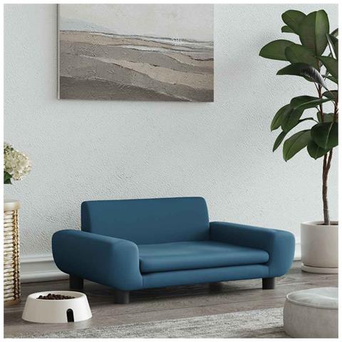 Lettino per Cani Blu 70x45x33 cm in Velluto - Foto 2