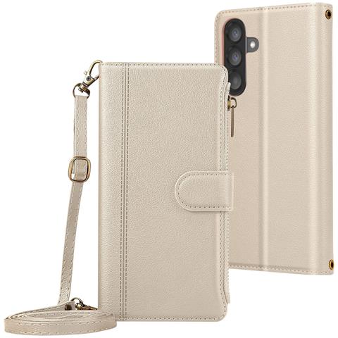 Custodia Folio Per Samsung Galaxy A56 Con Cerniera E Tracolla Rimovibile - Foto 1