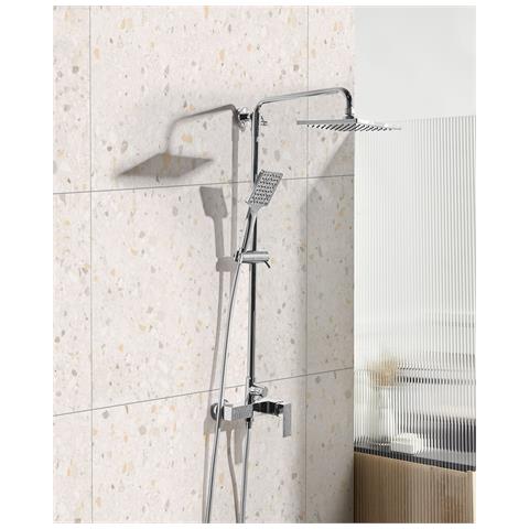 Set Doccia Con Miscelatore E Soffione A Pioggia Catagena Argento - Foto 1