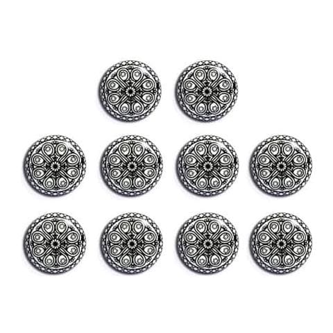 Set Di 12 Pomelli In Ceramica Mandala In Bianco E Nero Maniglie Artigianali Per Armadi, Cassetti, Cassettiere E Appendiabiti Diametro 40 Mm - Foto 1
