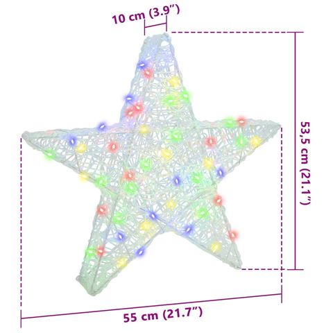 Stella 3D con 50 LED Multicolore 55 x 53.5 x 10 cm Acrilico - Foto 8