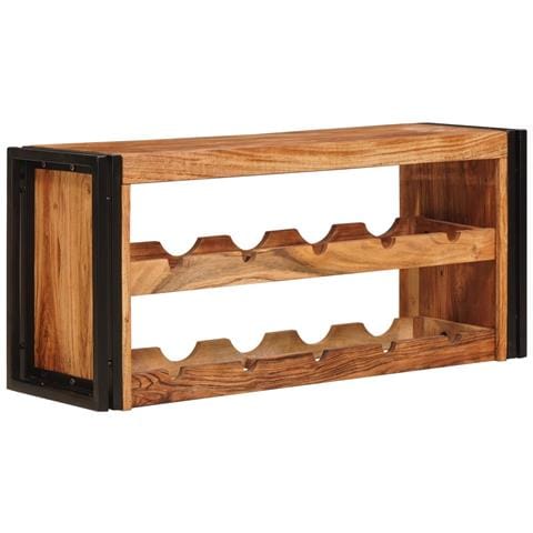 Portabottiglie 100 x 45 x 33 cm Legno di Acacia Massello - Foto 2