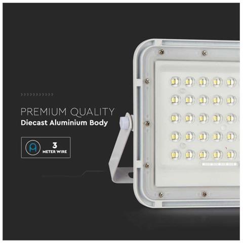 Faro LED con Telecomando e Pannello Solare 10W 4000K IP65, colore Bianco - Foto 3