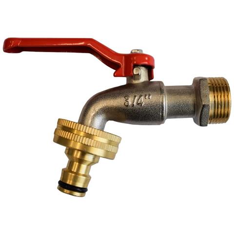 Rubinetto A Sfera Con Leva E Raccordo Rapido 3/4 Per Irrigazione Giardino - Foto 1