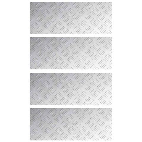 Dischi Quadrati 4 pcs Argento 50 x 20 cm Alluminio - Foto 1