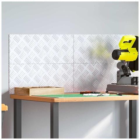 Dischi Quadrati 4 pcs Argento 50 x 20 cm Alluminio - Foto 2