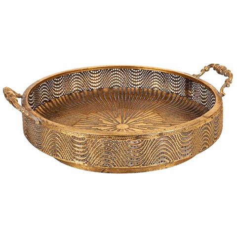 Centrotavola In Metallo Dorato 38x32,5x10h - Foto 1