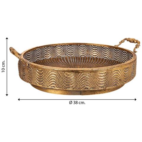 Centrotavola In Metallo Dorato 38x32,5x10h - Foto 7