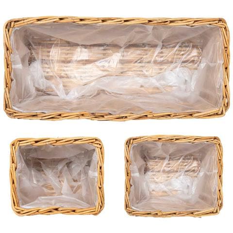 Cestino da Vaso con archiviazione 3 pcs Marrone Rattan Kubu - Foto 2