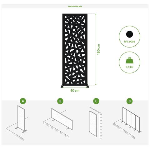 Set Di 2 Pannelli Decorativi Ruivo, Alti 160 Cm, Con Motivo Completo - Foto 8