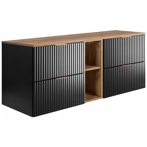 | Mobile sottolavabo - 140/57/46 cm L /A /D - Noir Mat - Mobili bagno, lavabo, mobile bagno | Mensola, piano di lavoro - Marrone - Foto 1