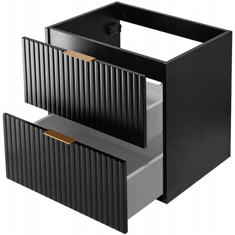 | Mobile sottolavabo - 140/57/46 cm L /A /D - Noir Mat - Mobili bagno, lavabo, mobile bagno | Mensola, piano di lavoro - Marrone - Foto 10