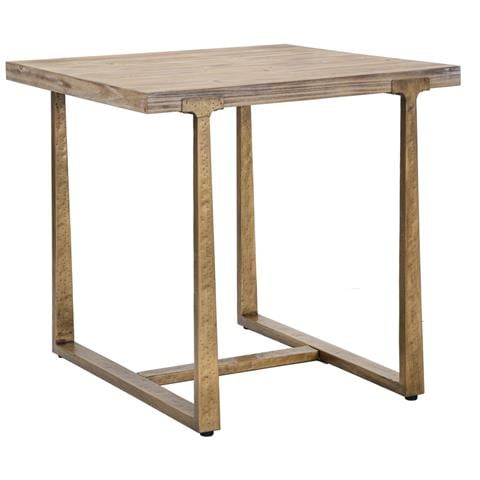 Tavolo Ankara Quadrato In Mdf E Ferro Naturale E Oro 80x80x76 Cm - Foto 1