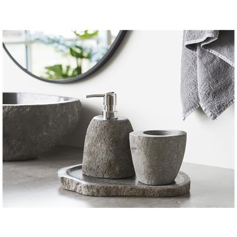 Set Bagno Gara In Pietra Riverstone — Dispenser, Portaoggetti E Vassoio - Foto 6