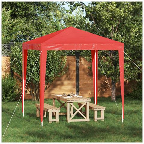 Tenda Party 200 x 200 x 240 cm Rosso PE e Acciaio - Foto 2