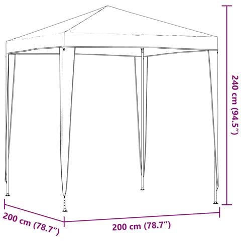 Tenda Party 200 x 200 x 240 cm Rosso PE e Acciaio - Foto 9