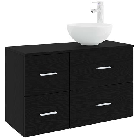 Set di mobili per il bagno 2 pcs Rovere Nero - Foto 1